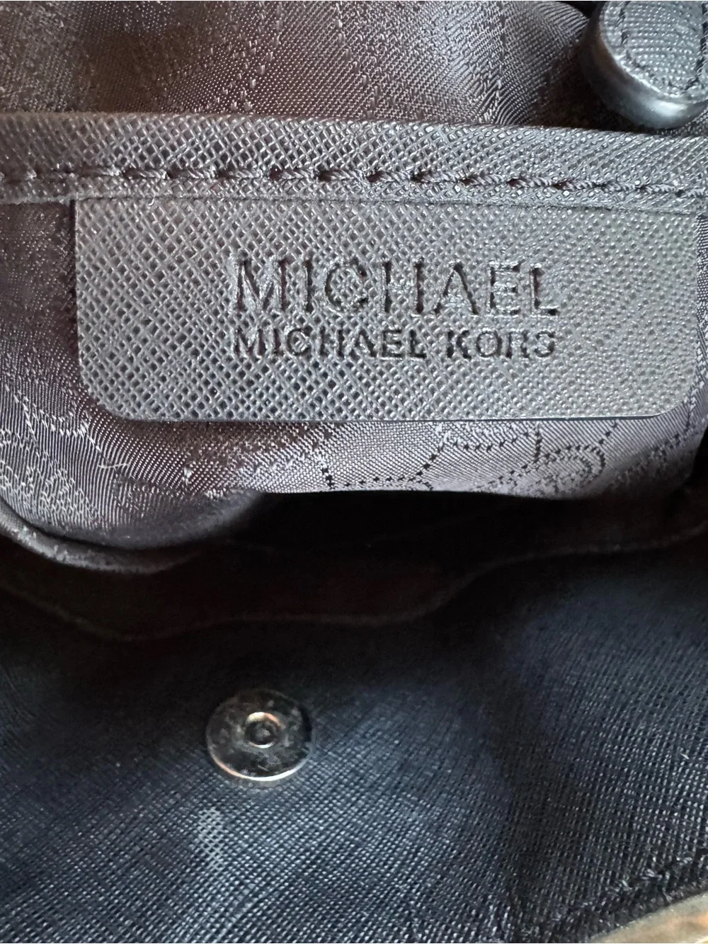 Michael Kors Black Leather Chain-Accent Shoulder Bag